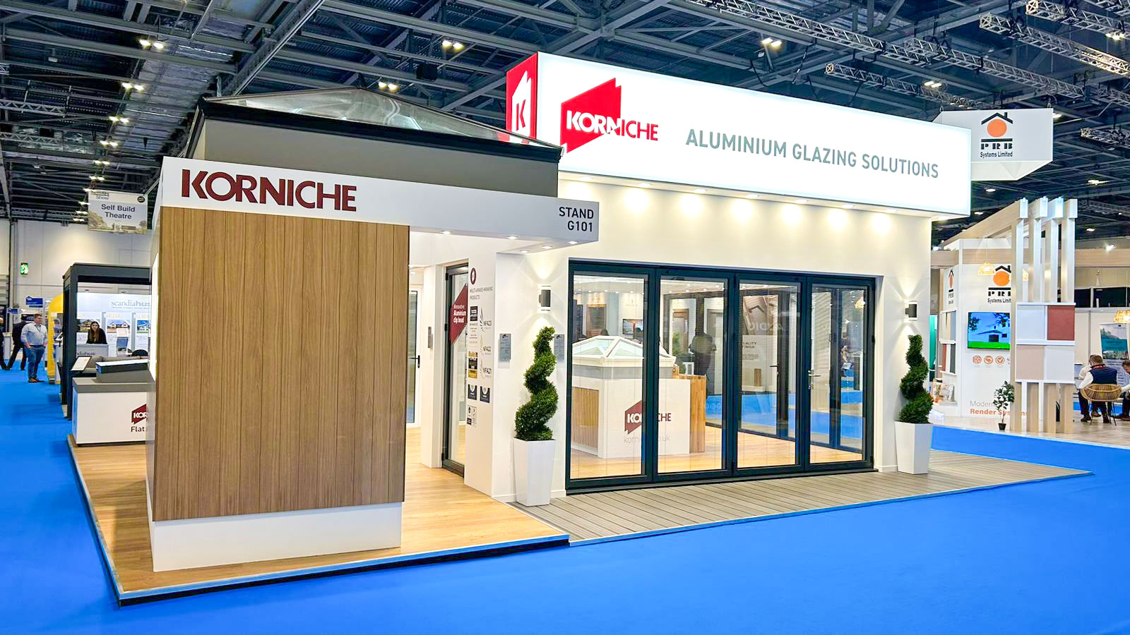 The front of the Korniche Stand at the Homebuilding & Renovating Show September 2023