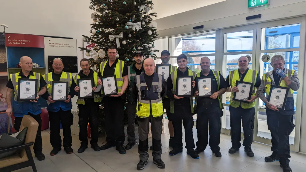 Factory staff celebrating 5 years consecutive service awards