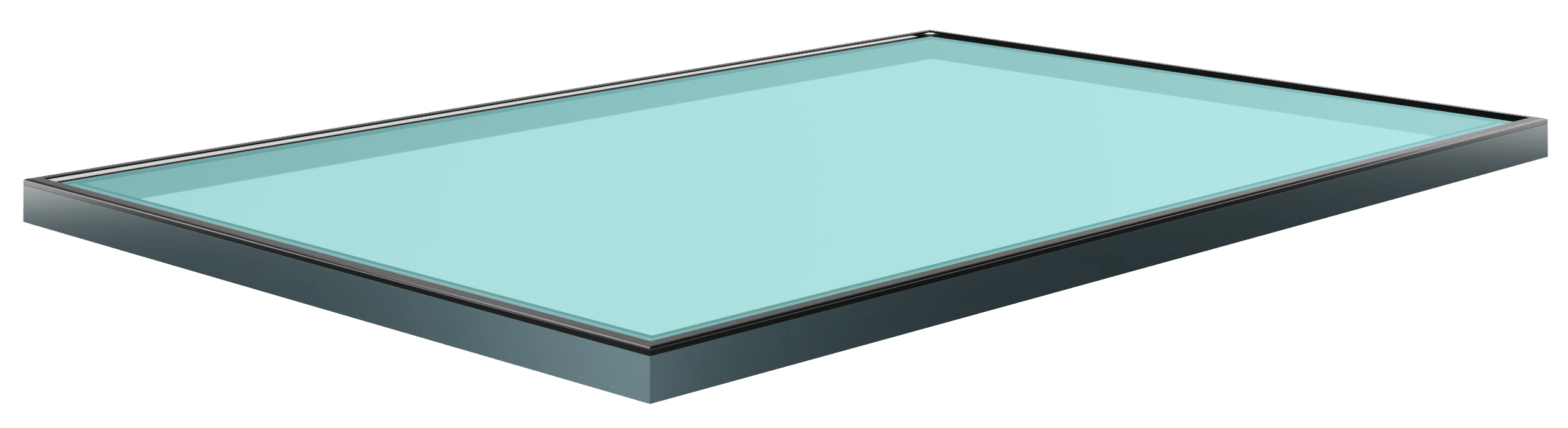 Korniche Flat Glass Rooflight - Premium Aqua Glass