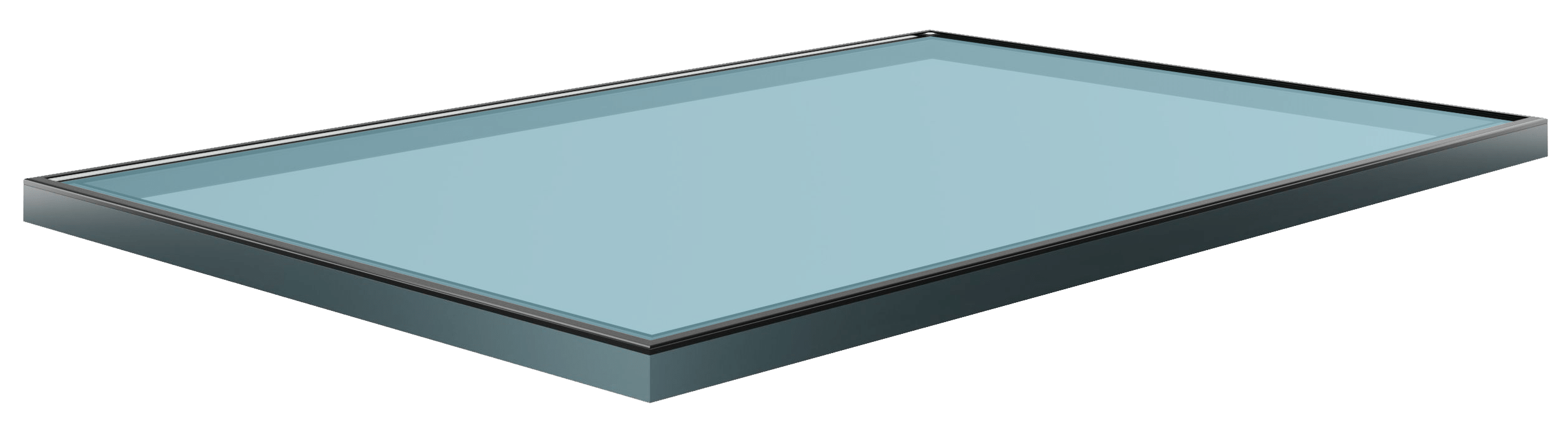 Korniche Flat Glass Rooflight - Premium Blue Glass