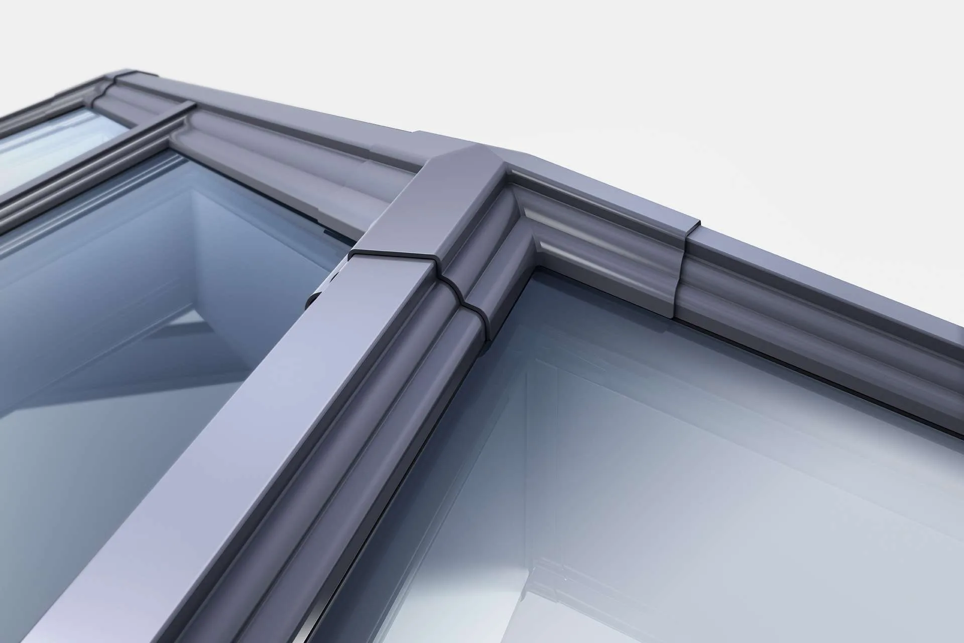 The topside of a Korniche Roof Lantern. The image highlights the simple, functional design of each component, emphasizing its ease of installation.
